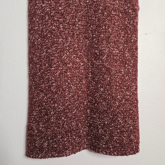 Anthropologie Wool Blend Knit Maxi Turtleneck Tank Sweater Tunic Size S Burgundy - Picture 10 of 13